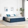 vidaXL Estructura de cama con colch&oacute;n con colch&oacute;n 2 pcs Azul tela