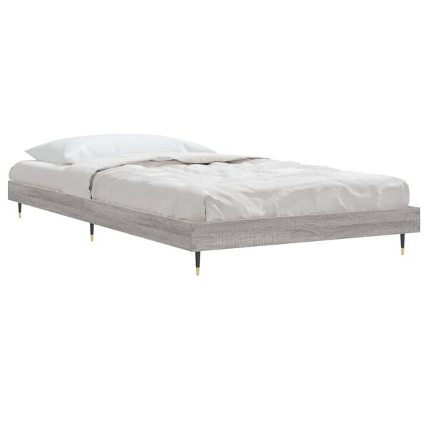 vidaXL Estructura de cama madera de ingenier&iacute;a gris Sonoma 90x200 cm