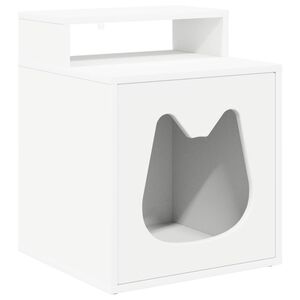 vidaXL Casa para Gatos Blanco 42,5 x 40 x 53,5 cm Madera de ingenier&iacute;a