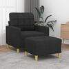 vidaXL Sill&oacute;n con taburete tela negro 60 cm