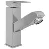 vidaXL Grifo de lavabo de ba&ntilde;o funci&oacute;n extra&iacute;ble plateado 157x172 mm