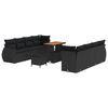 vidaXL Conjunto de sof&aacute; de jard&iacute;n 11 uds. Negro rat&aacute;n sint&eacute;tico