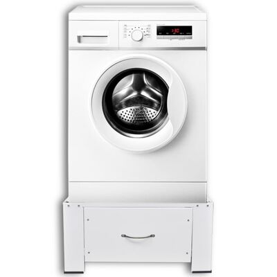 vidaXL Pedestal para la lavadora con cajón blanco