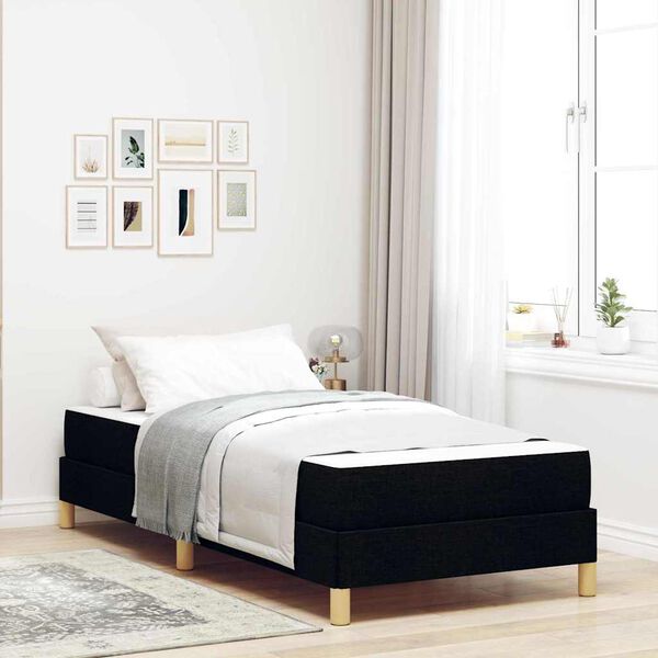 vidaXL Cama tipo Box Spring con colch&oacute;n Negro 80 x 200 cm tela