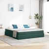 vidaXL Cama con almacenamiento y colch&oacute;n Verde oscuro 200 x 200 cm