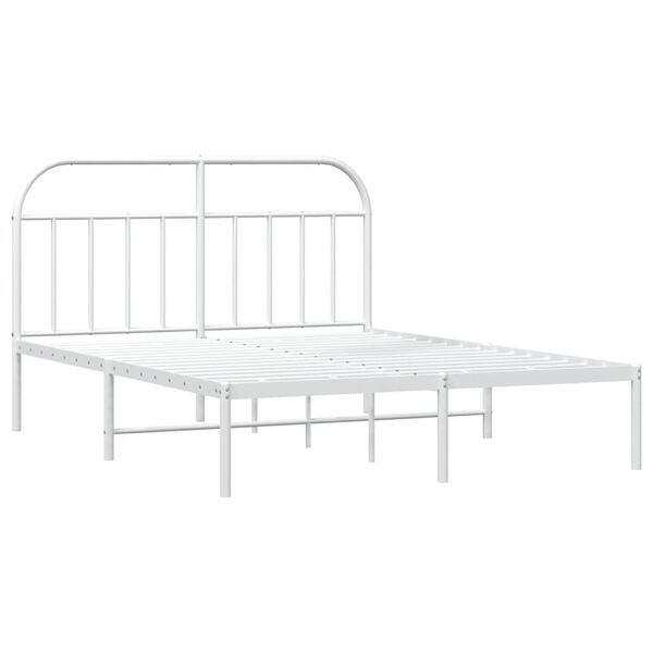 vidaXL Estructura cama sin colch&oacute;n con cabecero metal blanco 140x200cm