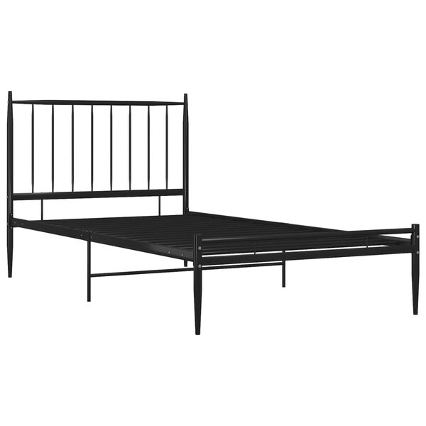 vidaXL Estructura de cama sin colchón metal negro 90x200 cm