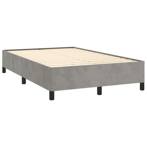 vidaXL Estructura de cama sin colch&oacute;n terciopelo gris claro 120x190 cm
