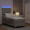 vidaXL Cama Box Spring LED con colch&oacute;n Taup&eacute; 80 x 200 cm tela