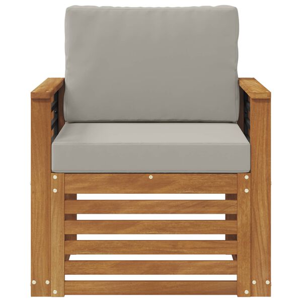 vidaXL Conjunto de sof&aacute;s de exterior con coj&iacute;n Natural 71 x 63 x 73 cm