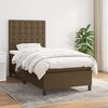 vidaXL Cama box spring con colch&oacute;n tela marr&oacute;n oscuro 90x200 cm