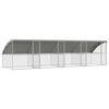 vidaXL Gallinero con 4 puertas 4 uds. Plateado 800x200x200cm