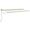 vidaXL Toldo retr&aacute;ctil autom&aacute;tico con postes crema 6x3 m