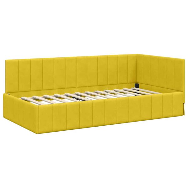 vidaXL Estructura de cama en esquina Amarillo 90 cm x 200 cm