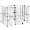 vidaXL Jaula para mascotas de 20 paneles puerta acero negro 105x70x70 cm
