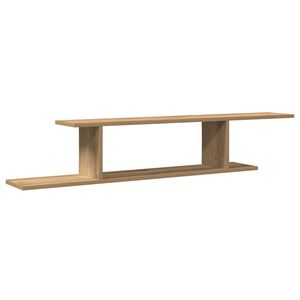 vidaXL Estante de pared de TV madera roble artesanal 125x18x23 cm