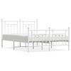 vidaXL Estructura cama sin colch&oacute;n con estribo metal blanco 140x200 cm