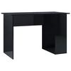 vidaXL Escritorio de madera contrachapada negro brillo 110x60x73 cm