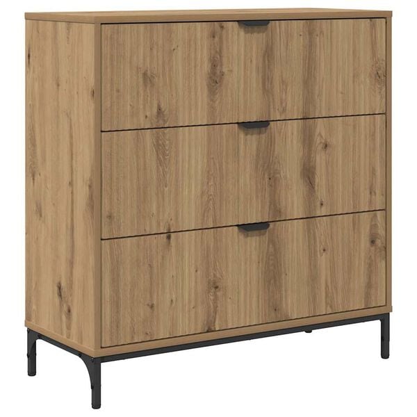 vidaXL Vitrina Roble artisan 79.5 x 33 x 82 cm Madera contrachapada