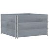 vidaXL Jardinera de madera maciza de pino gris 100x100 cm