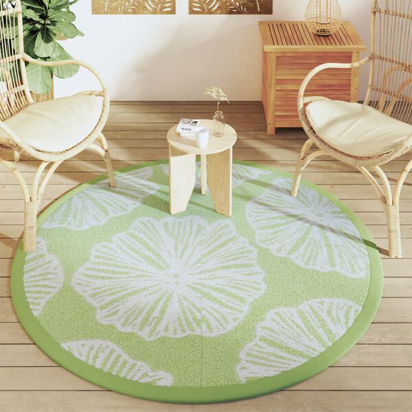 vidaXL Alfombra exterior ARAKIL verde Ø160 cm PP