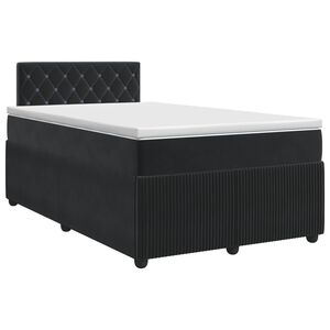 vidaXL Cama box spring con colch&oacute;n Negro 120 x 190 cm Terciopelo