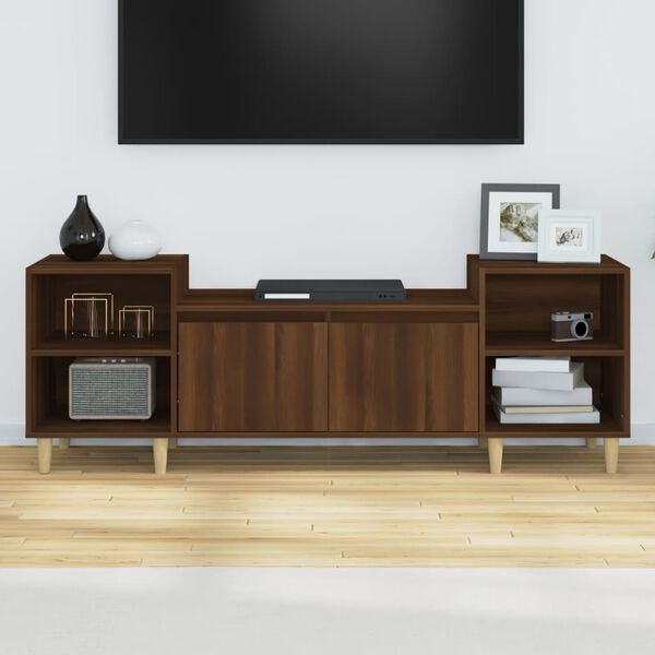 vidaXL Mueble para TV madera contrachapada marr&oacute;n roble 160x35x55 cm