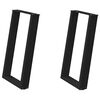 vidaXL Patas para mesa de comedor en forma de U (2 unidades), color negro, 60 x 72-73 cm, acero