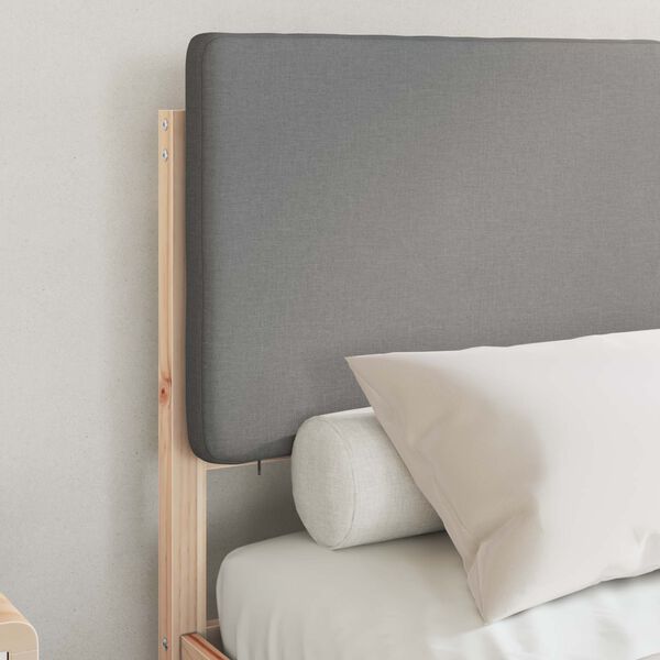 vidaXL Estructura de Cama con Cabecera Tapizada Gris Claro