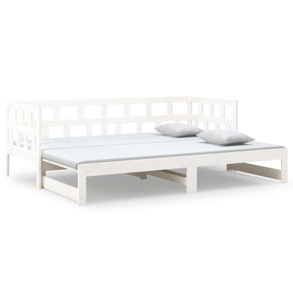 vidaXL Sof&aacute; cama extra&iacute;ble sin colch&oacute;n blanco 2x(90x190) cm