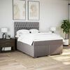 vidaXL Cama box spring con colch&oacute;n tela gris taupe 160x200 cm