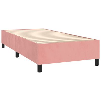 vidaXL Cama box spring con colchón terciopelo rosa 90x200 cm