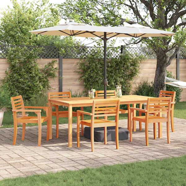 vidaXL Conjunto de Comedor de Jard&iacute;n 9 pcs Marr&oacute;n