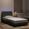 vidaXL Estructura de cama con LED sin colch&oacute;n terciopelo gris claro 100x200 cm