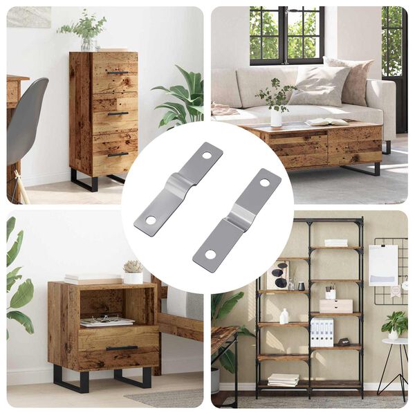 vidaXL Placa de Impacto 2 pcs Plateado 50 x 10 x 1,2 mm Hierro