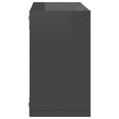 vidaXL Estantes cubo de pared 6 unidades gris brillo 26x15x26 cm