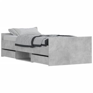 vidaXL Estructura de cama con cabecero piecero gris hormig&oacute;n 90x190cm