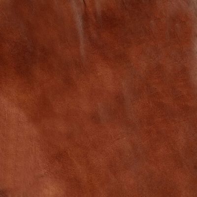 vidaXL Silla mecedora de cuero auténtico y madera mango maciza marrón