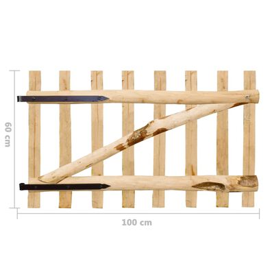 vidaXL Puerta para valla madera de avellano 100x60 cm