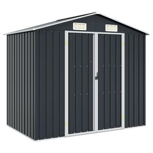vidaXL Cobertizo de jard&iacute;n acero galvanizado antracita 205x129x183 cm