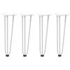 vidaXL Patas de horquilla para mesa de centro (4 unidades), color blanco, 42 cm, acero macizo