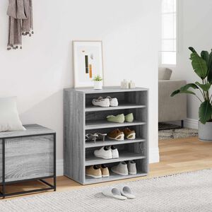 vidaXL Zapatero de madera contrachapada gris Sonoma 60x35x70 cm