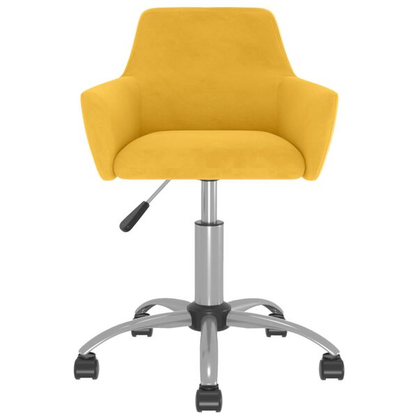 vidaXL Silla de comedor giratoria 6 uds terciopelo amarillo