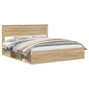 vidaXL Estructura de cama Sonoma 200 x 200 cm Madera de pino macizo