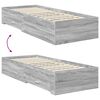 vidaXL Estructura de cama con caj&oacute;n Gris Sonoma y Plata 75 x 190 cm