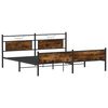 vidaXL Estructura de cama sin colch&oacute;n metal roble ahumado 193x201 cm