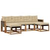 vidaXL Conjunto de sof&aacute;s de exterior con coj&iacute;n 6 pcs Natural y Beige