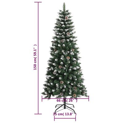 vidaXL Árbol de Navidad artificial con soporte PVC verde 150 cm