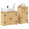 vidaXL Juego de muebles de ba&ntilde;o Corona 2 pzas madera maciza pino