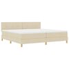 vidaXL Cama tipo Box Spring con coj&iacute;n Manual Crema 200 x 200 cm tela